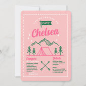 Camp Junggeselinnen-Abschied Weekend Einladung (Vorderseite)