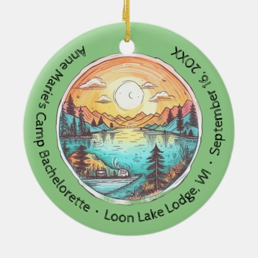 Camp Junggeselinnen-Abschied Weekend Keepake Keramik Ornament (Hinten)