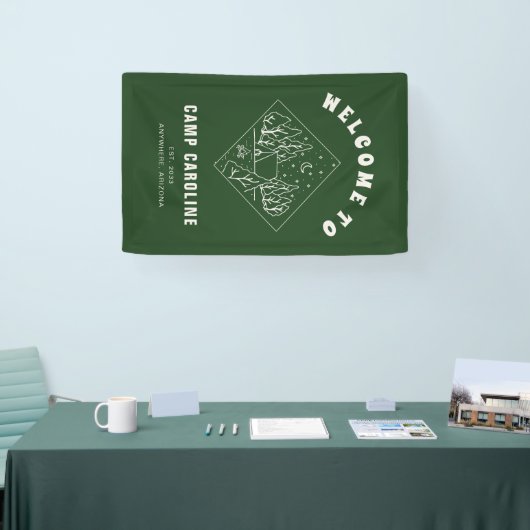 Camp Junggeselinnen-Abschied Willkommen Banner (Messe)