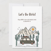 Camp Junggeselinnen-Abschied Wochenende Ausflug Einladung (Rückseite)