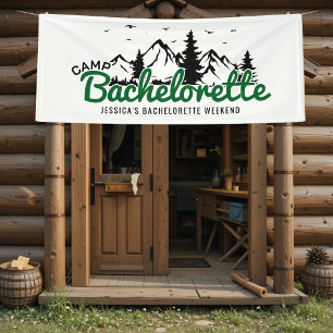 Camp Junggesellinnen-Party Bäume & Berge Banner