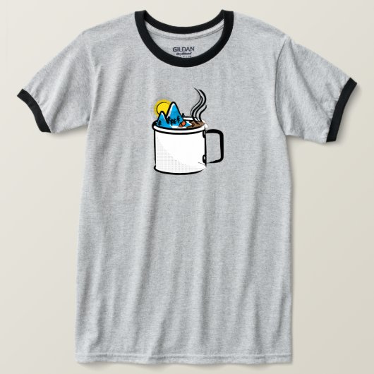Camp-Kaffee Männer-T - Shirt (Design vorne)