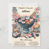 Camp Koch Grillen Japanisch Sushi Hibachi 30. Gebu Einladung (Vorderseite)
