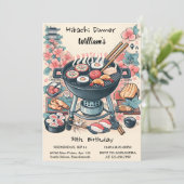 Camp Koch Grillen Japanisch Sushi Hibachi 30. Gebu Einladung (Stehend Vorderseite)