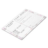 Camp Letter ausfüllen - Niedliche Summer Camp Stat Notizblock (angewinkelt)