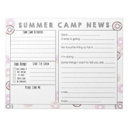 Camp Letter ausfüllen - Niedliche Summer Camp Stat Notizblock