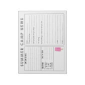 Camp Letter ausfüllen - Niedliches Summer Camp Sta Notizblock (Rotiert)