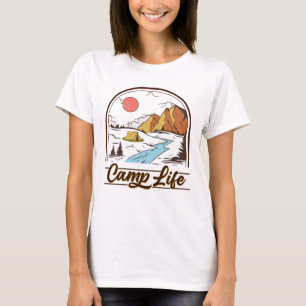 Camp Life Mountain Camping T-Shirt