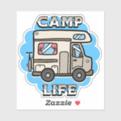 Camp Life | Retro Camper Aufkleber (Blatt)