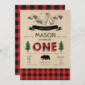 Camp-Lumberjack-Party Einladung (Vorne/Hinten)