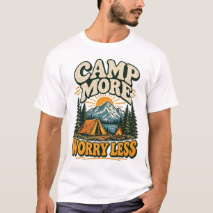 Camp Mehr Sorgen Weniger Vintage Camping Berg Aben T-Shirt