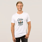 Camp Mehr Stress Weniger Camping Tri-Blend Shirt (Vorderseite voll)