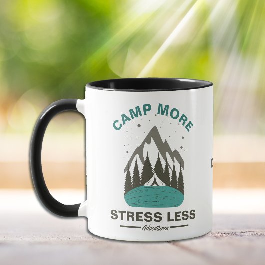 Camp Mehr Stress weniger Monogramm Tasse