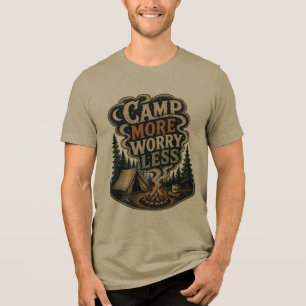 Camp Mehr Weniger Sorgen Vintage Camping Design B Tri-Blend Shirt