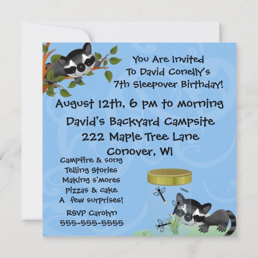 Camp Mischief Birthday Einladung (Rückseite)