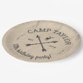 Camp-Name-Logo Pappteller (Schrägansicht)