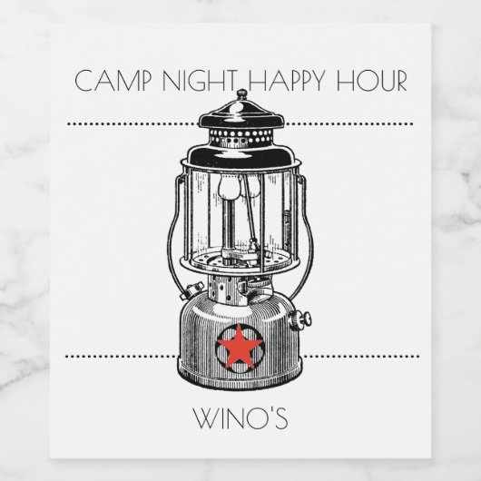 Camp Night Happy Hour Weinetikett (Einzelnes Label)