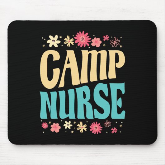 Camp Nurse Floral Outfit Summer Camping Registered Mousepad (Vorne)