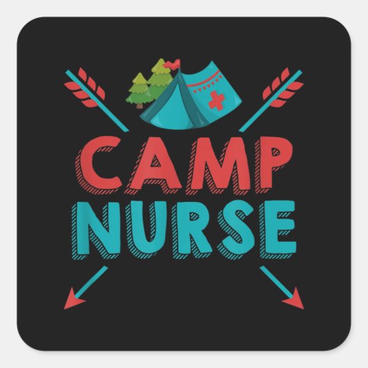 Camp Nurse Nursing RN Appreciation Camping Quadratischer Aufkleber (Vorderseite)