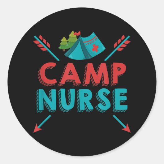 Camp Nurse Nursing RN Aufwertung Camping Runder Aufkleber (Vorderseite)