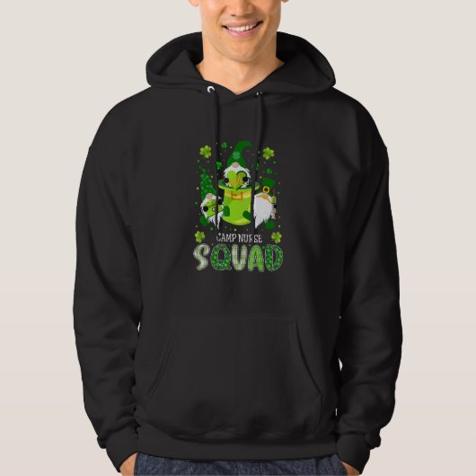 Camp Nurse Squad Pflege St Patrick Day Gnomes Iri Hoodie (Vorderseite)