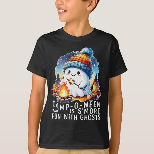Camp-O-Ween ist S'More Fun mit GeisterHalloween T-Shirt (Vorderseite)
