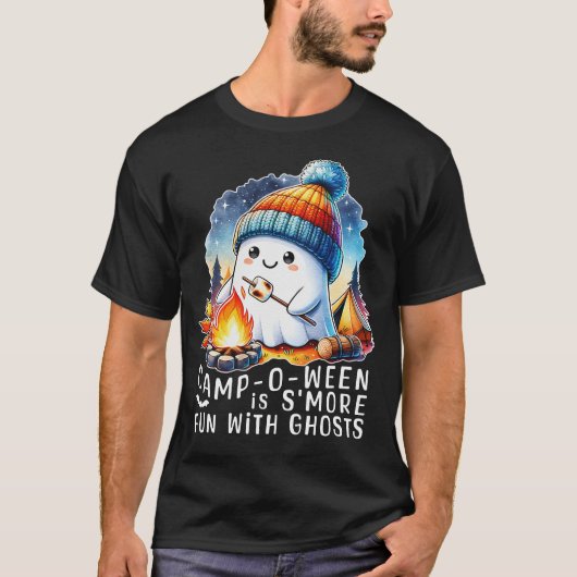 Camp-O-Ween ist S'more Fun mit GeisterHalloween T-Shirt (Vorderseite)