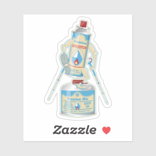 Camp-Ofen Gas Kanister lustige Wanderung Aufkleber (Blatt)