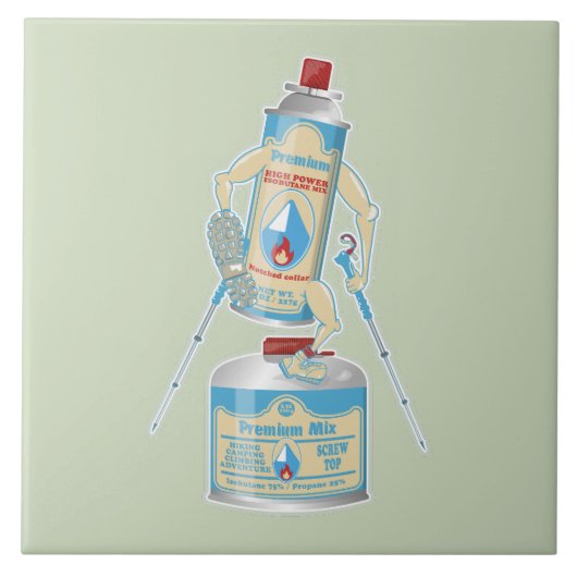 Camp-Ofen Gas Kanister lustige Wanderung Fliese (Vorderseite)