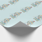 Camp-Ofen Gas Kanister lustige Wanderung Geschenkpapier (Ecke)