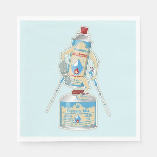 Camp-Ofen Gas Kanister lustige Wanderung Serviette (Vorderseite)