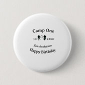 Camp one happy birthday name date campingadventure button (Vorderseite)