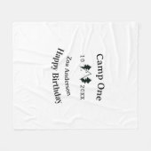 Camp one happy birthday name date campingadventure fleecedecke (Vorderseite (Horizontal))