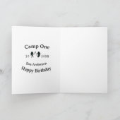 Camp one happy birthday name date campingadventure karte (Innenseite)