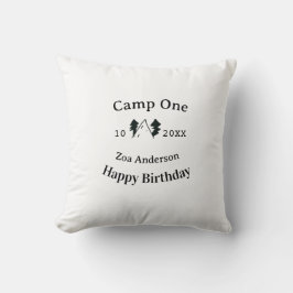 Camp one happy birthday name date campingadventure kissen