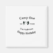 Camp one happy birthday name date campingadventure magnet (Vorne)