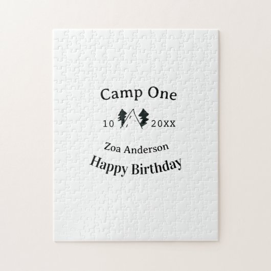 Camp one happy birthday name date campingadventure puzzle (Vertikal)