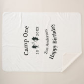 Camp one happy birthday name date campingadventure sherpadecke (Vorderseite (Horizontal))