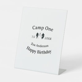 Camp one happy birthday name date campingadventure sockelschild