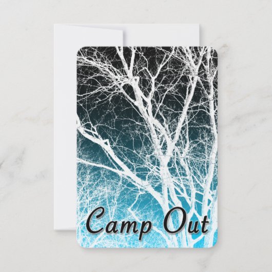 Camp Out Ghost Tree Einladung (Vorderseite)