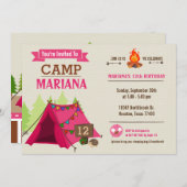 Camp Out Glamping Geburtstagsparty Einladung (Vorne/Hinten)