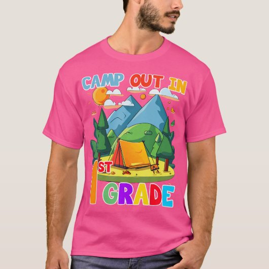 Camp-Out in 1. Klasse zurück zur Schule für Camp T-Shirt (Vorderseite)