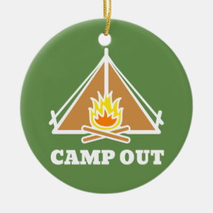 Camp out keramik ornament
