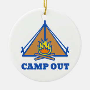 Camp out keramikornament