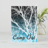 Camp-out-Party: Geisterbaum Einladung (Stehend Vorderseite)