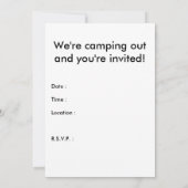 Camp-out-Party: Geisterbaum Einladung (Rückseite)