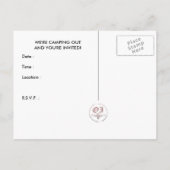 Camp-out-Party: Geisterbaum Einladungspostkarte (Rückseite)