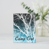 Camp-out-Party: Geisterbaum Einladungspostkarte (Stehend Vorderseite)