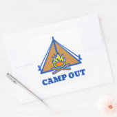 Camp out quadratischer aufkleber (Umschlag)