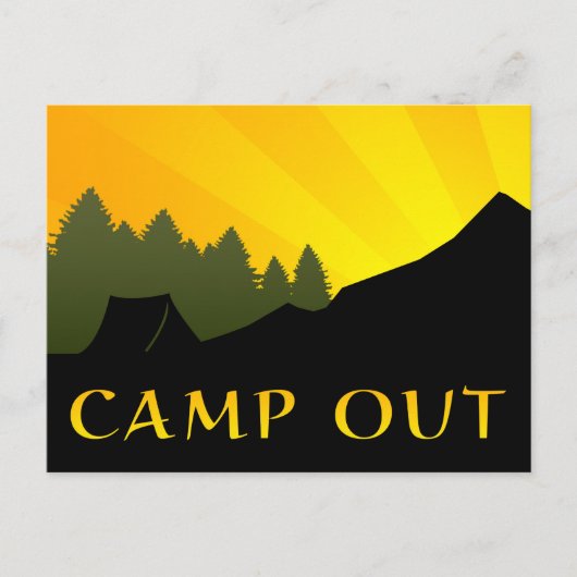 Camp Out Sunset Scene Postkarte (Vorderseite)